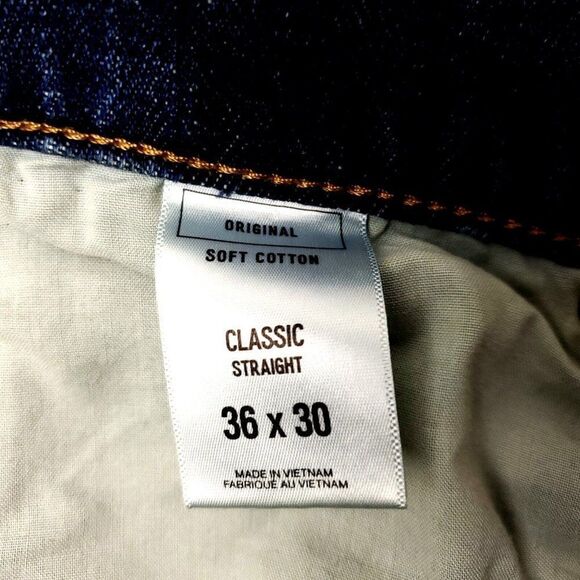 Express Classic Straight Blue Jeans Soft Cotton 38/28 Mid Rise Stone Wash - Picture 4 of 7